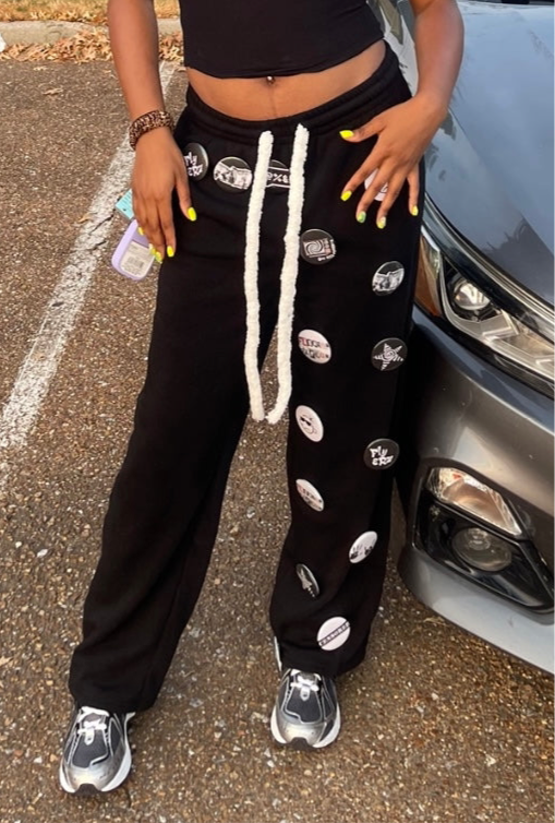 Pin Buttons Sweatpants